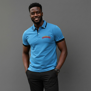 Camiseta polo para hombre OEM/ODM 100% algodón, con logo impreso personalizado, manga corta, estilo oversized, informal, para verano, estilo streetwear, color liso. - Product Image 4