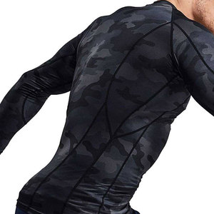 <b>Men</b> Dark Gray Breathable Eco-Friendly Front Logo Quick Dry <b>Compression</b> Rash Guard Sport <b>Shirt</b> Adult Fit - Product Image 4