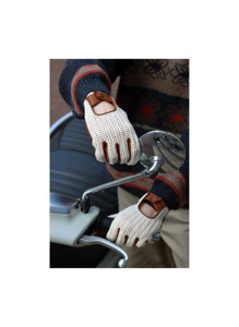 Gants en cuir et coton au crochet pour hommes Steeve Mobilités - Product Image 3