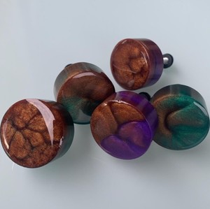 Galaxy Aura Resin Knob Luxury Metallic Cabinet Pull Handmade Cosmic Drawer <b>Handle</b> <b>Round</b> wood cabinet knob Colorful resin - Product Image 1