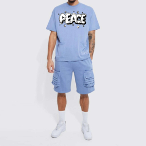 Ensemble Coordonné T-shirt et Short Graphique pour Homme 2026 – Tenue Décontractée en Coton pour l'Été - Product Image 2