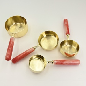 Juego de Tazas Medidoras de Acero Inoxidable con Mango de Resina para Cocinar y Hornear, 4 Piezas, para Hogar, Hotel y Restaurante - Product Image 3