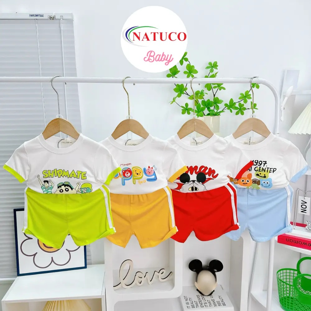 [8-27Kg] Summer Style Children's Clothing Set Animals Printed Short-sleeved made of cool cotton fabric casual wear for children.