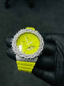 Boîtier de montre de luxe amélioré, serti de diamants Moissanite, avec lunette à pointes, style antichoc - Product Image 2