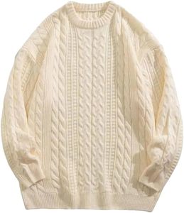 Women's Warm Chunky Knit Sweater Long Sleeve Soft Cozy Comfortable Relaxed Fit Casual Pullover Top with Classic Crew Neck - Product Image 1