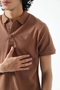 เสื้อเจอร์ซีย์ผ้าคอตตอน/โพลีเอสเตอร์เนื้อหนาสำหรับผู้ชาย สั่งทำพิเศษ พิมพ์ลายโลโก้ด้วยเทคนิค DTG สีพื้น แขนสั้น ทรงเข้ารูป - Product Image 5