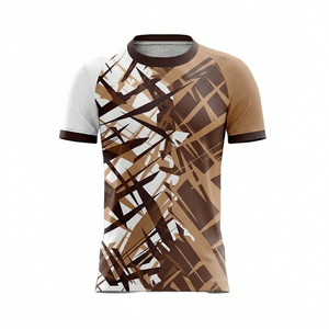 T-shirt à manches courtes pour homme, vert olive, col rond, coupe classique, couleur unie, jersey tricoté, coton respirant, 180g, écologique - Product Image 6