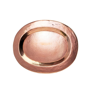 Glam Oval Shape Copper Hammered Food Serving <b>Tray</b> For Home Kitchenware Tabletop <b>Snacks</b> & Drinks Serving <b>Trays</b> - Product Image 1