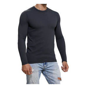 Camisetas de Hombre de Estilo Casual con Cuello Redondo y Manga Larga, Cómodas, Transpirables y Duraderas, de Tela de Algodón - Product Image 1