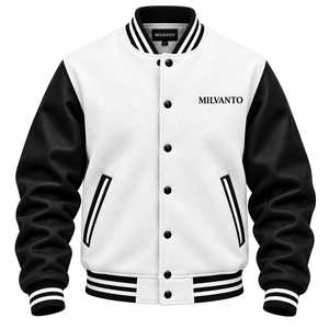 Chaqueta Universitaria de Cuero con Mangas de Cuero, Chaqueta de Béisbol Letterman de Invierno, Chaqueta Universitaria con Logotipo Personalizado, Chaqueta Bomber de Moda de Alta Calidad para Hombre - Product Image 4