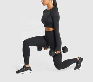 Custom Wholesale Men's Active Apparel Autumn Windproof Gym Wear <b>Set</b> Spandex Fitness Yoga Workout Gear with Seamless Feature - Product Image 1