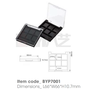 Conteneur compact en plastique transparent à couvercle rabattable avec logo personnalisé pour fard à paupières, correcteur de couleur et eye-liner en poudre - Product Image 1