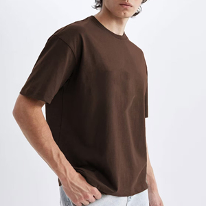 T-shirts pour hommes en coton 100% coupe ample, style décontracté été, personnalisables avec logo imprimé 3D en relief, couleur unie, respirants. - Product Image 3