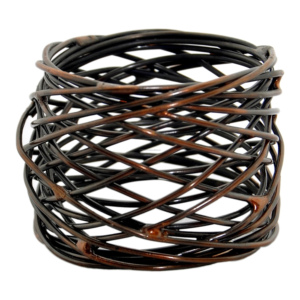 แหวนผ้าเช็ดปากลวดโลหะทรงกลมสำหรับโต๊ะปาร์ตี้ชิ้นกลางตกแต่งบ้านไม่เหมือนใครทำจากไม้และกระดาษพร้อมวัสดุเหล็ก - Product Image 5