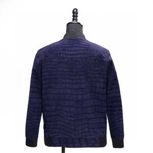 Latest Wholesale <b>High</b> Street Style Men Crocodile Skin <b>Leather</b> Jacket Winter Motorcycle Jacket Zipper Closure <b>Top</b> - Product Image 3