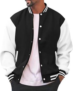 Athletic Inspired Design Men's Vintage Varsity <b>Letterman</b> <b>Jacket</b> with Classic Snap Closure Custom Embroidery - Product Image 3