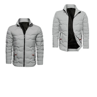 Veste matelassée pour homme, couleur unie, épaisse et chaude, pour l'hiver, avec taille plus, vente en gros