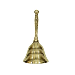 Campana de Latón para Mandir Hecha a Mano por Artesanos Locales, Ghanti Tradicional para Pooja, Decoración para el Hogar, Templo, Hotel, Restaurante - Product Image 1