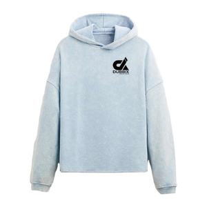 เสื้อฮู้ดครอปผู้หญิงสำหรับฤดูหนาว ระบายอากาศได้ดี ความยาวสั้น มีฮู้ด พิมพ์ลายโลโก้ด้านหน้า ชุดลำลอง ออกแบบเองได้ รับผลิตแบบ OEM - Product Image 4