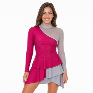Designs d'uniformes de cheerleading en maille géométrique avec construction extensible athlétique pour les équipes de cheerleading All Star OEM - Product Image 1