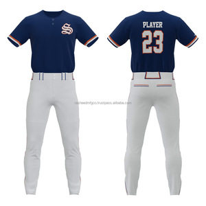 Vente en gros de maillots de baseball 100% polyester personnalisés respirants pour hommes brodés uniformes de baseball avec logo brodé par sublimation - Product Image 1