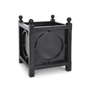 <b>Square</b> Wood Planter Box With X-Frame Design Black Finish Outdoor Garden Container - Product Image 2