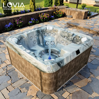 Bain à remous SPA de luxe avec jets de massage Baignoire SPA extérieure pour 6 personnes Bain à remous en acrylique de haute qualité