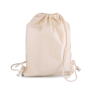 Eco-Friendly Custom Logo Printed Natural Cotton Canvas <b>Drawstring</b> <b>Backpack</b> Natural Fabric Cotton Sport <b>Drawstring</b> <b>Backpack</b> - Product Image 3