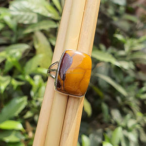 Vente en gros de lunette de style bohème à triple bande en argent sterling 100% 925 Ensemble de pierres précieuses naturelles en jaspe australien plaqué or - Product Image 3