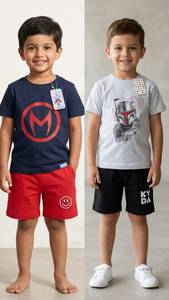 Conjuntos de pantalones cortos para niños Stockify de calidad de exportación, conjunto de camisa y pantalones cortos a la moda, ropa informal a juego para niños, ropa de verano elegante en oferta - Product Image 4