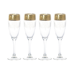 Elégante garniture de clé grecque dorée pour mariage cristal sans plomb soufflé à la bouche de luxe pour flûtes pour <span class=keywords><strong>registre</strong></span> de mariage - Product Image 2