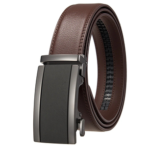 Ceinture automatique en cuir véritable avec boucle rectangulaire en alliage pour tenue formelle - Product Image 1