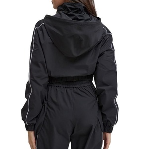 Chaqueta Deportiva Cortavientos para Mujer, Personalizada OEM, Cintura Elástica, Tejida, 100% Poliéster, para Otoño - Product Image 4