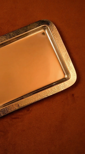 Plateau de service rectangulaire en métal doré martelé de luxe pour hôtels et restaurants, idéal pour les fruits – Vente en gros - Product Image 2