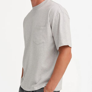 T-shirt à manches courtes avec poche, t-shirts d'été pour hommes, t-shirts en coton pur pour hommes, t-shirt en jersey biologique pour hommes, t-shirt à col rond pour hommes - Product Image 5