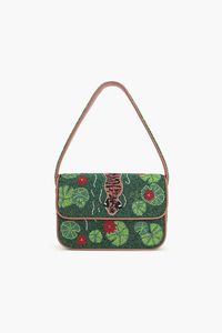 Sac à bandoulière de luxe fait main avec perles, sac à main pour femme brodé géométrique - Product Image 4