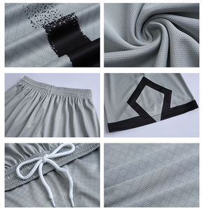 Conjunto de Uniforme de Fútbol para Hombre, Color Gris, Manga Corta, Cuello Redondo, Poliéster que Absorbe la Humedad, Corte Atlético, para Todas las Temporadas - Product Image 5