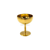 Verre à champagne de luxe de 3 pouces en laiton véritable fait main, ustensile de cuisine élégant et robuste, fabriqué en Thaïlande par une usine avec 50 ans d'expérience dans la production de verres à vin et à cocktails