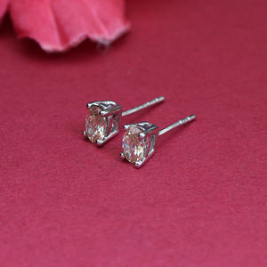 Hermosos y Elegantes Pendientes de Botón Ovalados Rosados, Plata de Ley 925 con Piedras Preciosas, Joyería para Mujeres y Niñas, para Usar en Ocasiones Especiales - Product Image 4