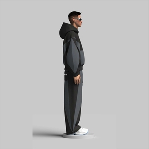 Chándal Oversize de Algodón con Paneles de Felpa para Hombre - Product Image 5