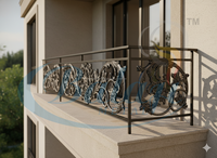 Balustrade décorative en fonte et alliage d'aluminium sans cadre, design européen, pour extérieur, villa, jardin, balcon, véranda, main courante florale