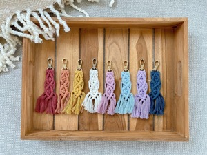 Boho Macrame Keychain Handcrafted Decorative Object Perfect for <b>Car</b> <b>Keys</b> Purse And Daily Use <b>Key</b> Organizer From India - Product Image 4