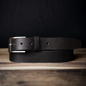 Cinturón de Cuero Genuino para Hombre, Fabricación Personalizada en Sialkot, Venta al Por Mayor, Borde Crudo, Piel de Búfalo Gruesa, Modelo LMB-0082B - Product Image 4