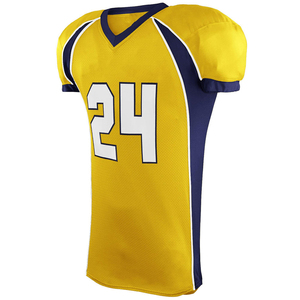 Camiseta deportiva de fútbol americano estilo streetwear, azul, con rayas, sublimada, para hombre. - Product Image 4