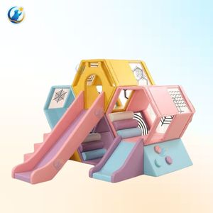 Ensemble de toboggans modulaires robustes avec design en nid d'abeille pour la zone de jeux à domicile des enfants, OEM/ODM, écoles maternelles, développement des compétences motrices - Product Image 4