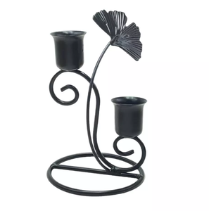 Vintage <b>Black</b> Wrought Iron <b>Candle</b> Holder Set Handmade Stickman Taper <b>Candle</b> Holders Rustic Tabletop Decor Home Crescent - Product Image 3