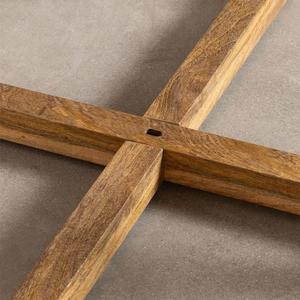 Vandana Hexa Stellar <b>Round</b> Wooden <b>Dining</b> <b>Table</b> With Metal Legs (<b>Solid</b> <b>Wood</b>) - Product Image 4