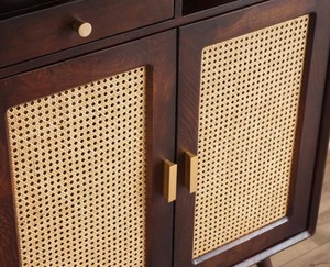 Dark Walnut Bar <b>Cabinet</b> <b>Wine</b> <b>Storage</b> Console Drinks Organizer with Hanging Rail and Display Shelf - Product Image 5