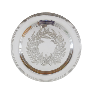 Antique Silver Metal Charger <b>Plates</b> With Embossed Floral Rim Luxury Vintage Round Underplates For Wedding Reception, Banquet - Product Image 6