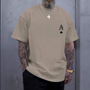 T-shirts graphiques vintage oversize pour hommes, motif As de Pique, style streetwear décontracté pour rappeurs - Product Image 4